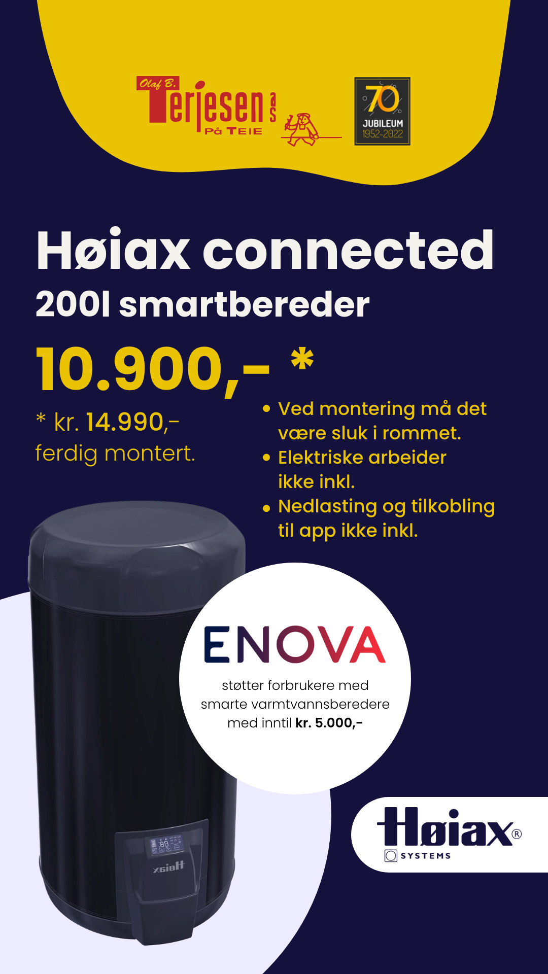 Høiax connected 200l smartbereder