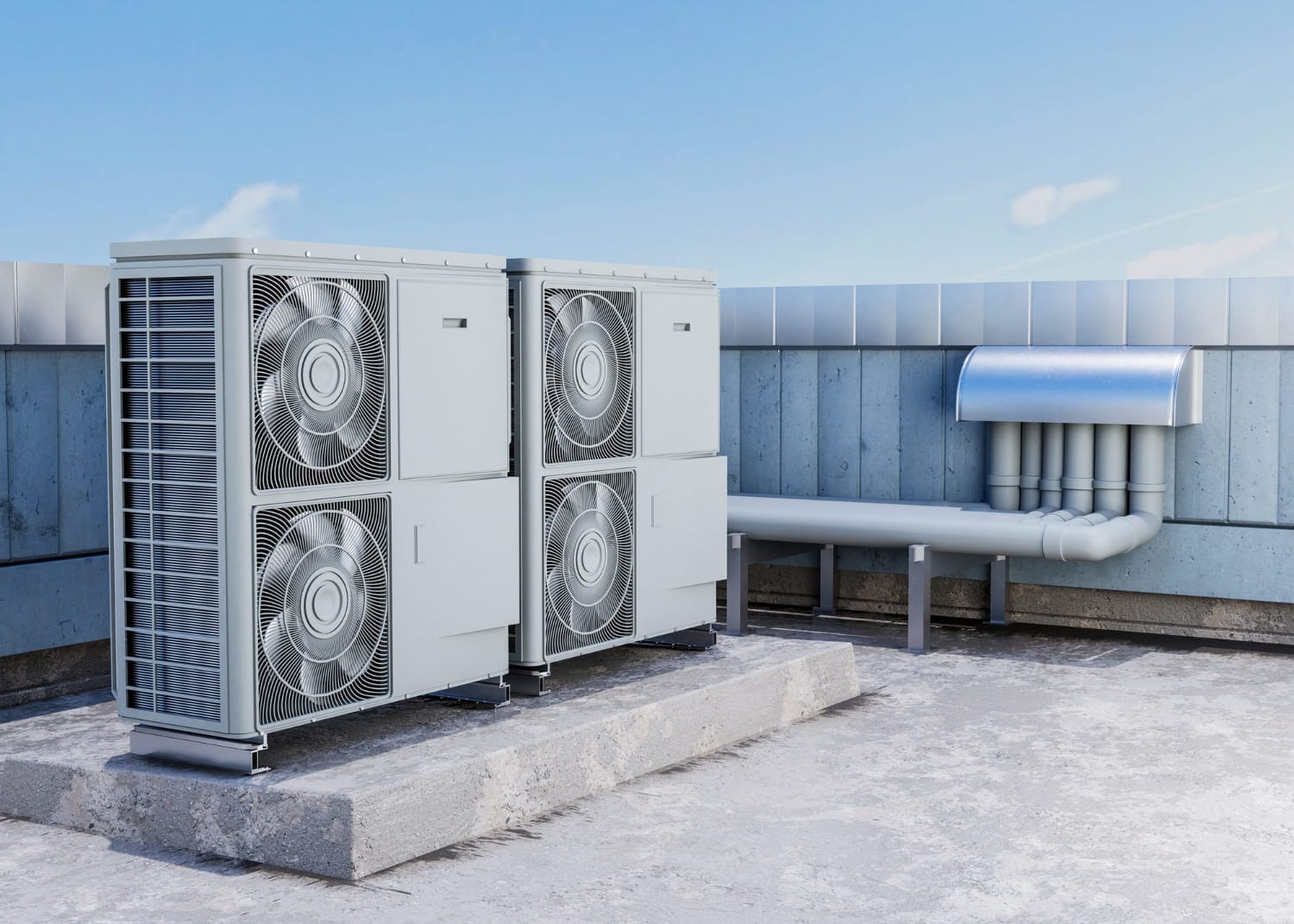 Energiløsninger installert på tak for effektiv oppvarming av næringsbygg