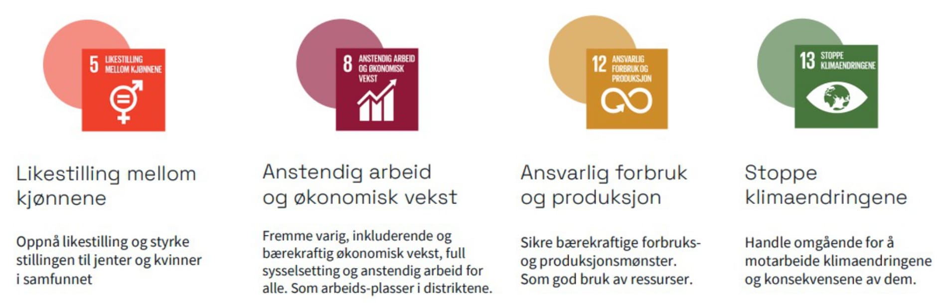 Bærekraft bærekraft illustrert gjennom FNs mål for likestilling, økonomisk vekst, ansvarlig forbruk og klima