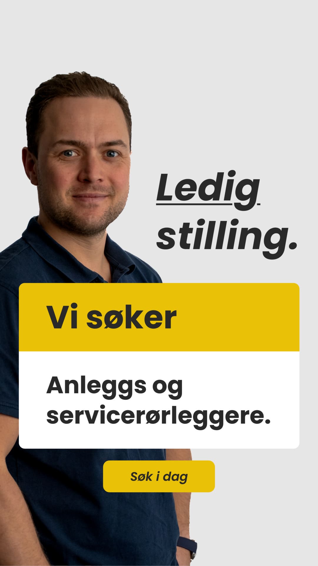 Ansatt i Olaf B. Terjesen på byggeplass knyttet til ledig stilling som rørlegger